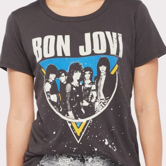 Chaser Tops - Chaser Bon Jovi Graphic Tee Splatter Paint XS